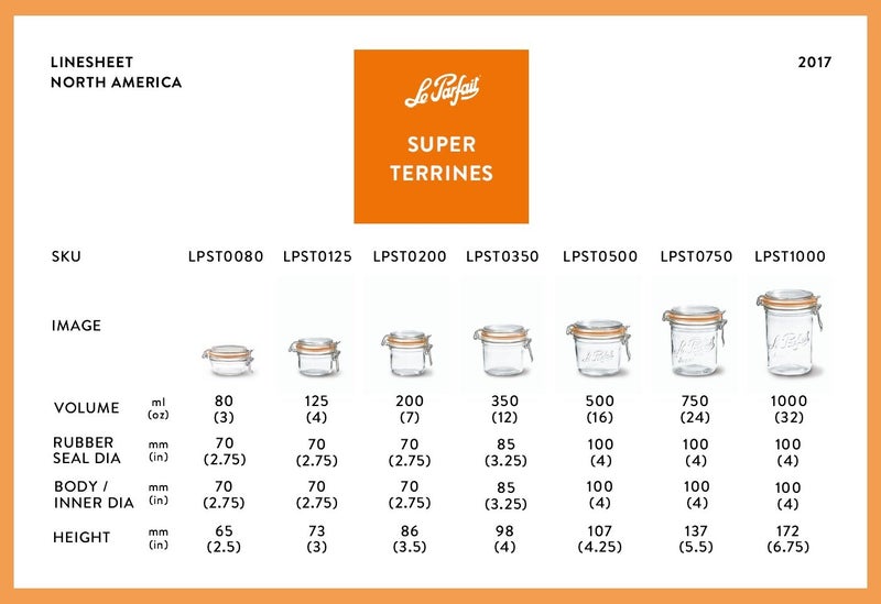 Le Parfait Super Terrine Jar | 7oz/Half Pint (Pack of 6) 200ml French Glass Jar, Airtight Rubber Seal & Glass Lid | Glass Jars for Kitchen Organization and Storage Containers for Essentials - Image 3